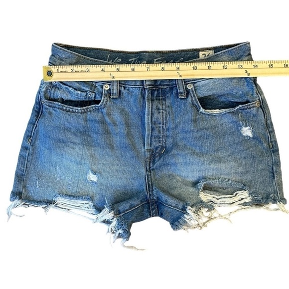 Women's Blue Denim Shorts by We The Free 26 🩷 - Picture 8 of 9
